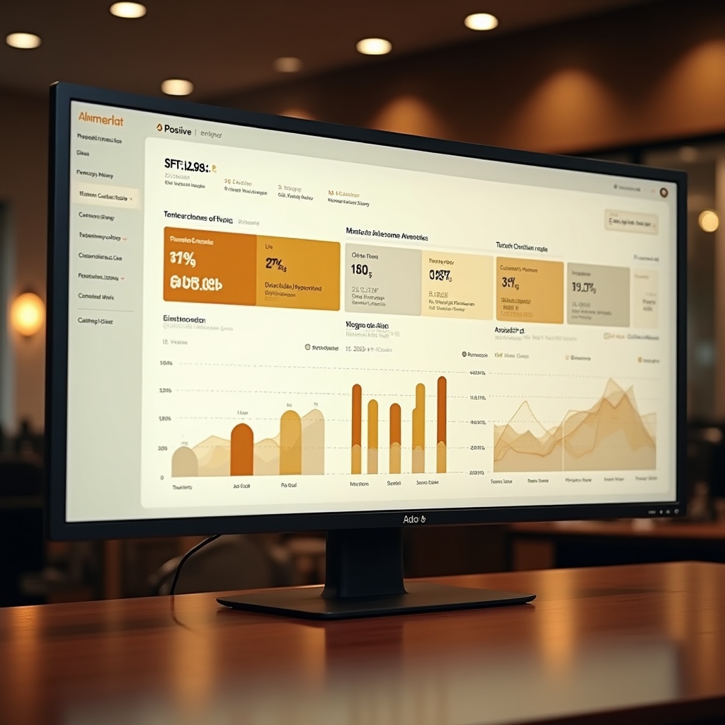 KPI-Dashboard mit verschiedenen Kennzahl-Karten auf einem Monitor